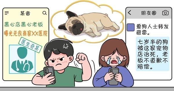 不满爱犬手术死亡在网络上发布贬损言论并曝医生照一夫妇侵犯名誉权被判删帖并道歉